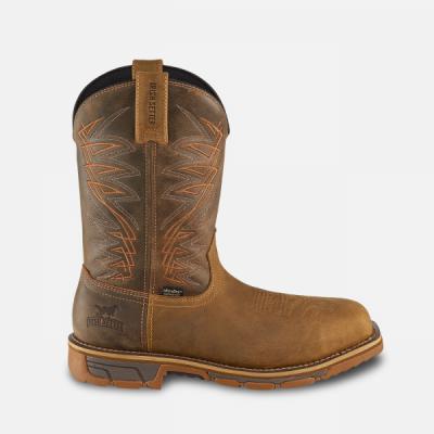 Marshall-Men's 11-inch Pull-On Waterproof Leather Safety Toe Boots