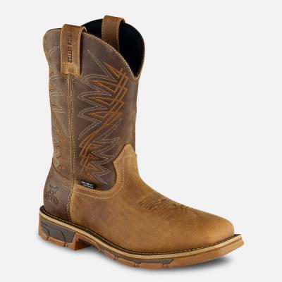 Marshall-Men's 11-inch Pull-On Waterproof Leather Soft Toe Boots